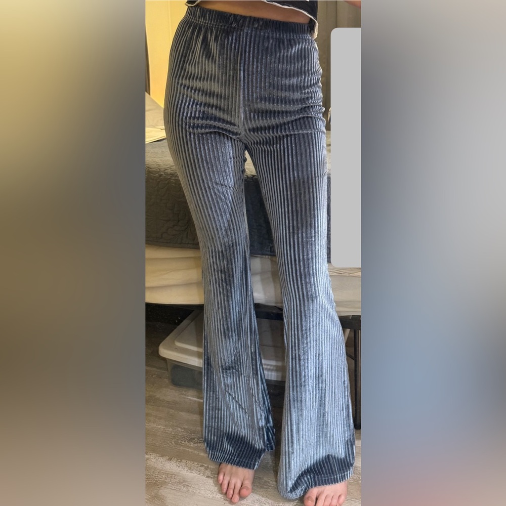 SHEIN velvet pants small blue